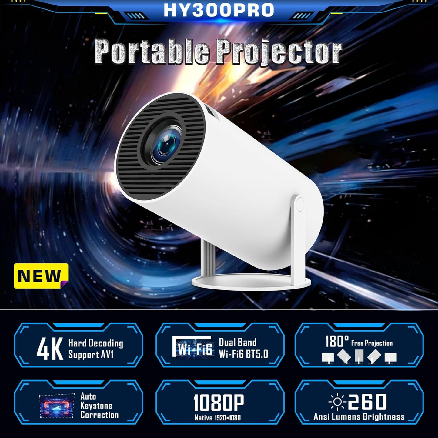 Proyector portátil de alta definición Dreamflex